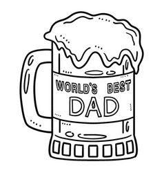 Fathers Day Worlds Best Dad Isolated Coloring Page