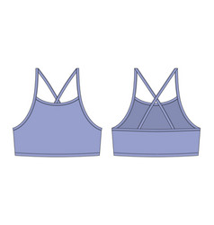 Girl Bralette Technical Sketch Cool Blue Color