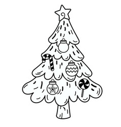 Hand Drawn X Mas Tree Character