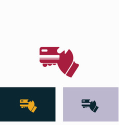 Hand Holding Credit Card Business Icon Image