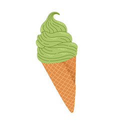 Matcha Ice Cream Icon Isolated For Stickers