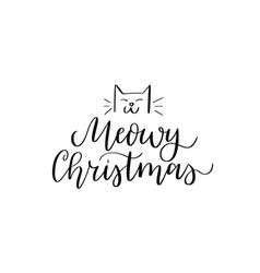 Meowy Christmas Cute Cat Doodle Greetings Card