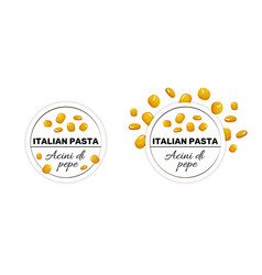 Set Labels For Italian Pasta Acini Di Pepe