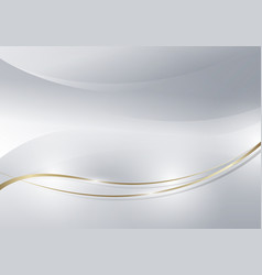 Abstract Golden Glowing Wave Lines On White And