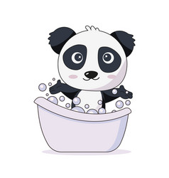 Cute Panda Bathes In Bath