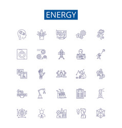 Energy Line Icons Signs Set Design Collection