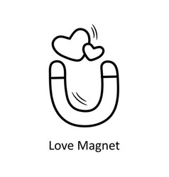 Love Magnet Outline Hand Draw Icon Design I