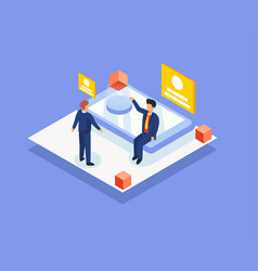 Two Young Business People Meeting Isometric