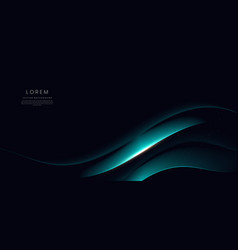 Blue Wave Lines On Dark Background With Lighting