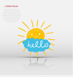 Hello Summer Hand Drawn Chalk Sun Icons Isolated