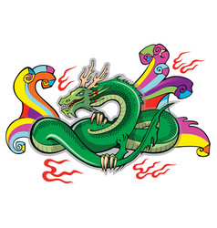 Horned Green Chinese Dragon