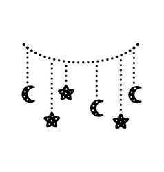 Moon And Stars Lights Dangling Bunting Garland