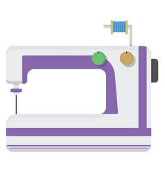 Purple Sewing Machine On A White Background