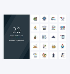 20 Business And Education Line Filled Icon