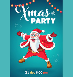 Christmas Party Invitation With Cartoon Santa