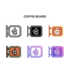 Coffee Board Icons Set With Different Styles