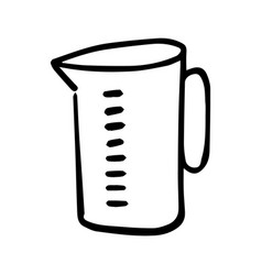 Doodle Measuring Beaker Icon Hand Drawn Beaker