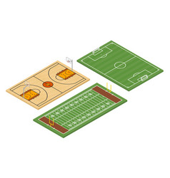 Isometric American Football And Soccer Fields