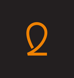 Number 2 Two Loop Line Simple Logo