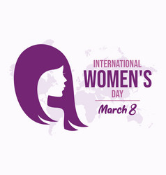 Womens Day Poster With Woman Face In Profile Icon