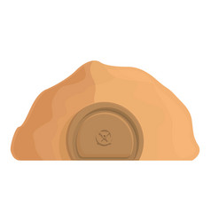 Desert Bunker Icon Cartoon Bomb Shelter