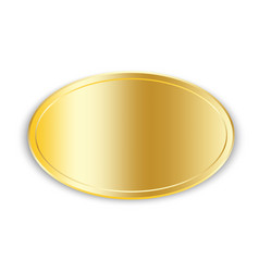 Golden Plate Icon Name Tag Oval Shape Realistic