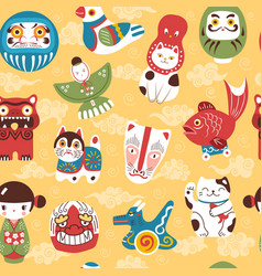 Japanese Toys Pattern Lucky And Fortune Items