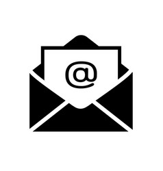 Mail icon in black circle envelope symbol Vector Image