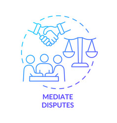 Mediate Disputes Blue Gradient Concept Icon