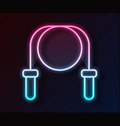 Glowing Neon Line Jump Rope Icon Isolated On Black