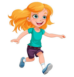 Cute Girl Running Cartoon Character