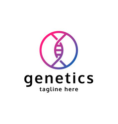 Dna Helix Genetic Circle Logo Design