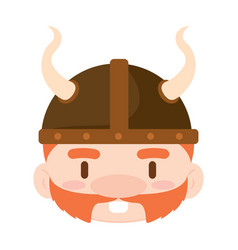 Isolated Cute Chibi Male Viking Character Avatar