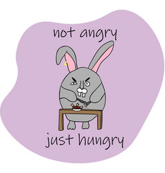 Funny Sketch Angry And Hungry Rabbit