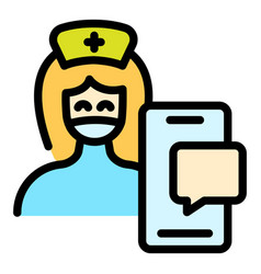 Medical Online Consultation Icon Flat