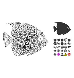 Mosaic Tropical Fish Icon Of Infection Microbes