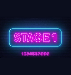 Stage 1 Neon Sign On Brick Wall Background