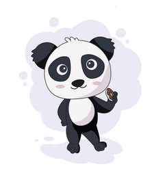 Cute Cartoon Panda With Donut