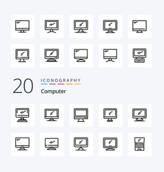 20 Computer Line Icon Pack Like Laptop