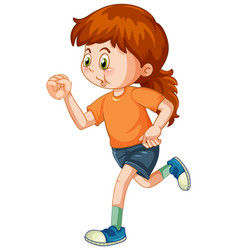 A Girl Running On White Background