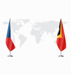 Czech Republic And East Timor Flags For Official