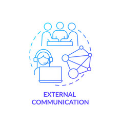 External Communication Blue Gradient Concept Icon