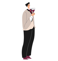 Man Wearing Formal Clothes Holding Wine Glass