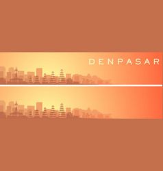 Denpasar Beautiful Skyline Scenery Banner