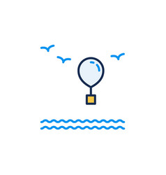 Radiosonde Flying Above Ocean Concept Colored Icon