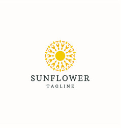 Sunflower Logo Icon Design Template Flat