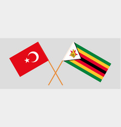 Crossed Flags Of Turkey And The Republic Of