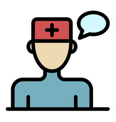 Family Doctor Chat Icon Color Outline