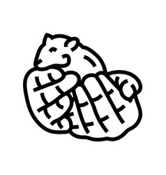 Hamster Hand Pet Line Icon