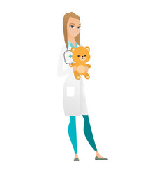 Pediatrician Doctor Holding Teddy Bear